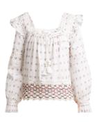 Sea Colette Lace-trimmed Embroidered Cotton Top