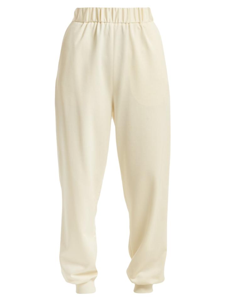 Tibi Sculpted Elasticated-waist Piqu Trousers