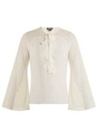 Giambattista Valli Contrast-sleeve Silk-georgette Blouse
