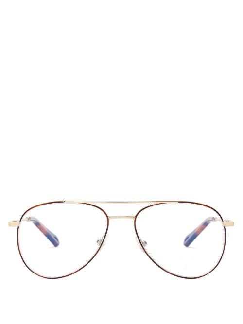 Matchesfashion.com Chlo - Aviator Optical Glasses - Womens - Gold Multi