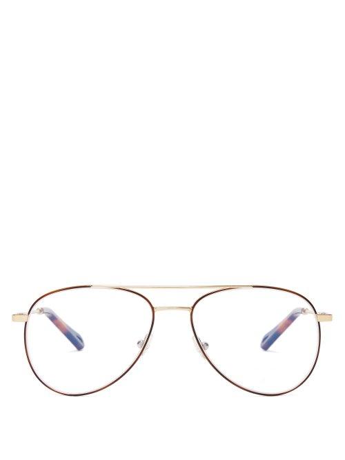 Matchesfashion.com Chlo - Aviator Optical Glasses - Womens - Gold Multi