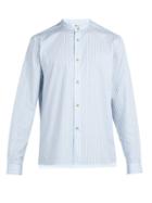 Matchesfashion.com Acne Studios - Pine Stand Collar Striped Cotton Poplin Shirt - Mens - Blue