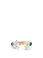 Matchesfashion.com Dubini - Theodora Emerald, Zircon & 18kt Gold Ring - Womens - Green Multi