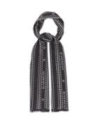 Matchesfashion.com Givenchy - Chain Logo-print Modal-blend Twill Scarf - Mens - Black White