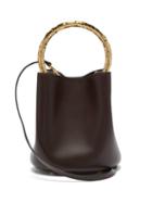 Matchesfashion.com Marni - Pannier Leather Bucket Bag - Womens - Dark Brown