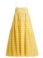 Matchesfashion.com Cecilie Bahnsen - Bey Floral Fil Coup Dress - Womens - Yellow White