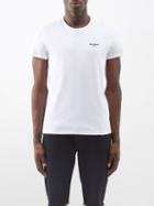 Balmain - Flogged-logo Cotton-jersey T-shirt - Mens - White Black
