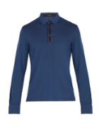 Ermenegildo Zegna Suede-trimmed Long-sleeve Polo Shirt