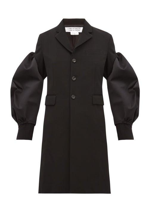 Matchesfashion.com Comme Des Garons Comme Des Garons - Balloon Sleeve Single Breasted Wool Coat - Womens - Black