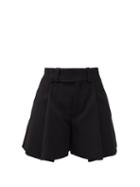 Matchesfashion.com Chlo - Pleated Crepe Shorts - Womens - Black