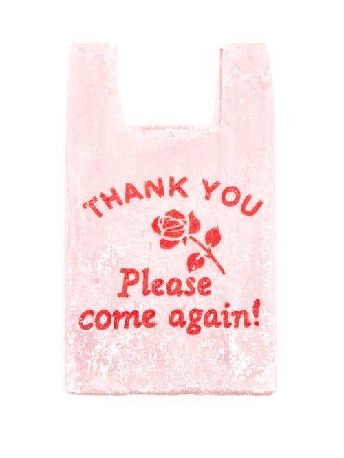 Matchesfashion.com Ashish - Thank You Please Come Again Sequinned Bag - Womens - Pink Multi