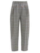 Matchesfashion.com Alexander Mcqueen - Cropped Glen-check Wool-twill Suit Trousers - Womens - Grey Multi