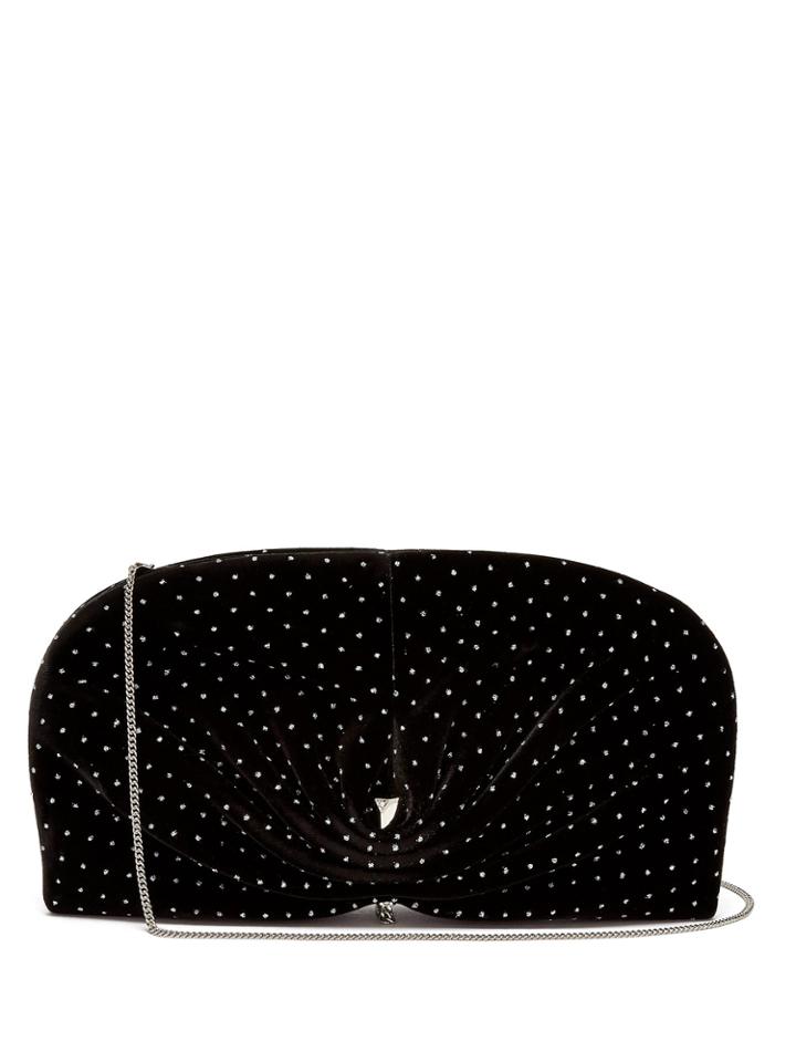 Jimmy Choo Vivien Embellished Velvet Clutch Bag