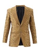 Tom Ford - Leopard-brocade Suit Jacket - Mens - Brown Multi