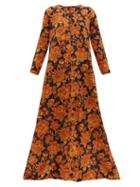 Matchesfashion.com Dodo Bar Or - Noreen Floral Print Cotton Poplin Kaftan - Womens - Black Print