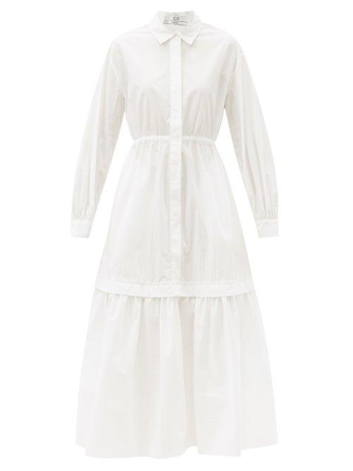 Matchesfashion.com Co - Tiered Cotton-blend Shirt Dress - Womens - White