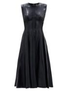 Matchesfashion.com Norma Kamali - Grace Flared Satin Dress - Womens - Black