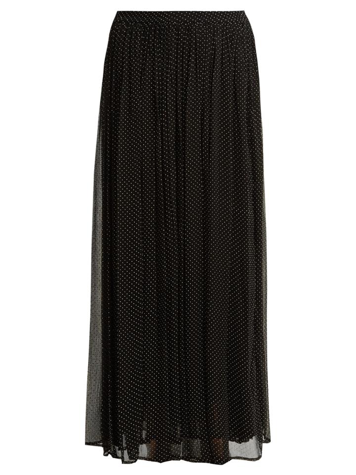 Mes Demoiselles Textured Polka-dot Print Georgette Skirt