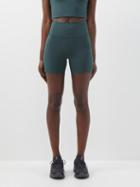 Girlfriend Collective - High-rise Recycled-fibre Running Shorts - Womens - Dark Green