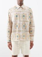 Commas - Floral-print Cotton-poplin Shirt - Mens - Beige Multi