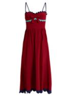 Redvalentino Scallop-edged Silk Midi Dress