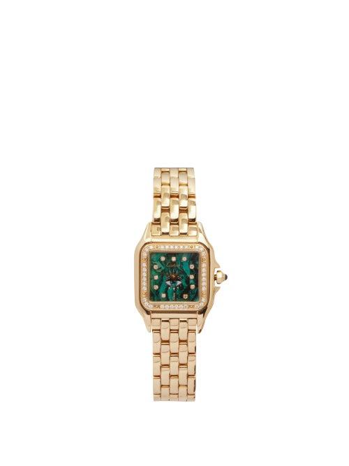 Matchesfashion.com Jacquie Aiche - Vintage Panthre De Cartier Diamond & Gold Watch - Womens - Green Gold