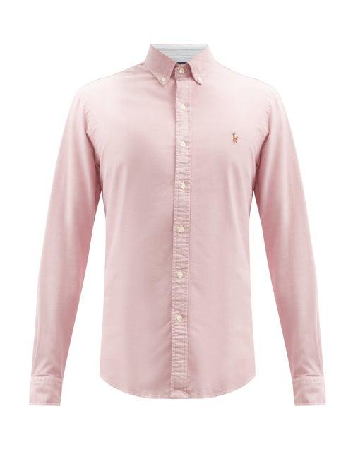 Matchesfashion.com Polo Ralph Lauren - Logo-embroidered Cotton-oxford Shirt - Mens - Light Red