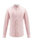 Matchesfashion.com Polo Ralph Lauren - Logo-embroidered Cotton-oxford Shirt - Mens - Light Red