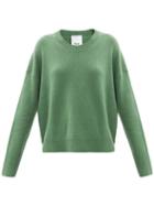 Matchesfashion.com Allude - Oversized Round-neck Cashmere Sweater - Womens - Dark Green