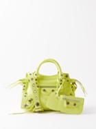 Balenciaga - Neo Cagole Xs Studded Leather Cross-body Bag - Womens - Yellow