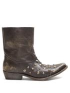 Matchesfashion.com Golden Goose Deluxe Brand - Tribute Studded Leather Ankle Boots - Womens - Black