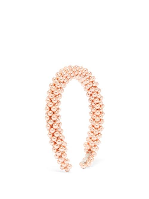 Matchesfashion.com Shrimps - Antonia Faux Pearl Headband - Womens - Pink