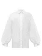 Matchesfashion.com Franoise - Bishop Sleeve Cotton Poplin Shirt - Womens - White