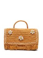 Matchesfashion.com Sensi Studio - La Cartera Flower Appliqu Handbag - Womens - Brown