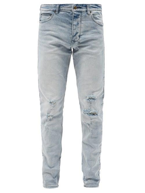 Mens Rtw Ksubi - Chitch Philly Distressed Slim-leg Jeans - Mens - Blue