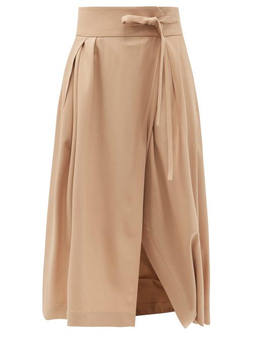 Matchesfashion.com Chlo - Draped Wool Grain-de-poudre Skort - Womens - Beige