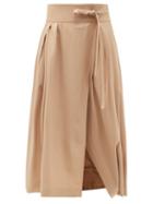 Matchesfashion.com Chlo - Draped Wool Grain-de-poudre Skort - Womens - Beige