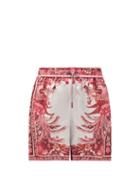 Matchesfashion.com Zimmermann - Wavelength Floral-print Silk Shorts - Womens - Pink Print