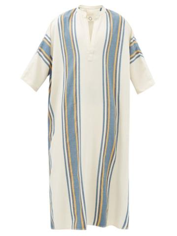 Marrakshi Life - Striped Cotton Kaftan - Mens - Cream Multi