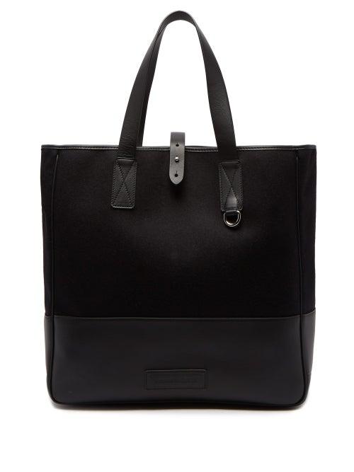 Matchesfashion.com Alexander Mcqueen - Felt And Leather Tote Bag - Mens - Black