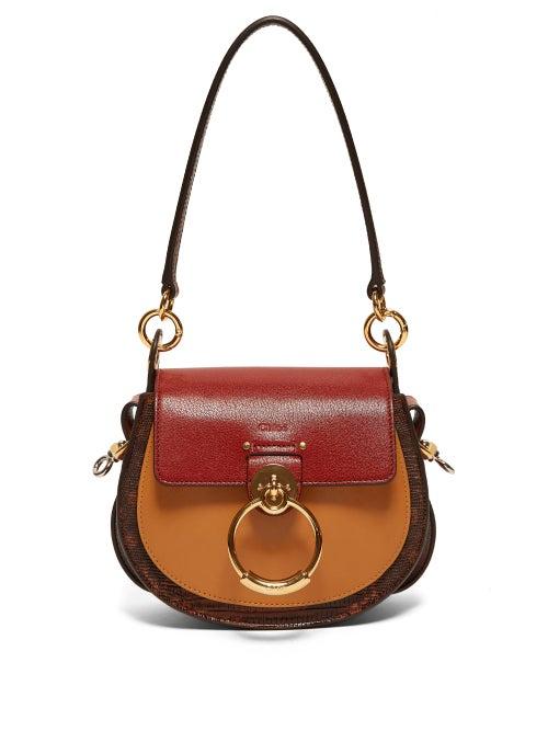 Matchesfashion.com Chlo - Tess Small Lizard Effect Leather Cross Body Bag - Womens - Dark Brown