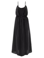 Matchesfashion.com Raey - Knot-front Elasticated-waist Crepe Dress - Womens - Black