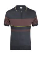Matchesfashion.com Brioni - Contrast Panel Silk Blend Knit Polo Shirt - Mens - Multi