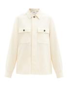 Matchesfashion.com Jil Sander - Wool-blend Flannel Overshirt - Womens - Cream