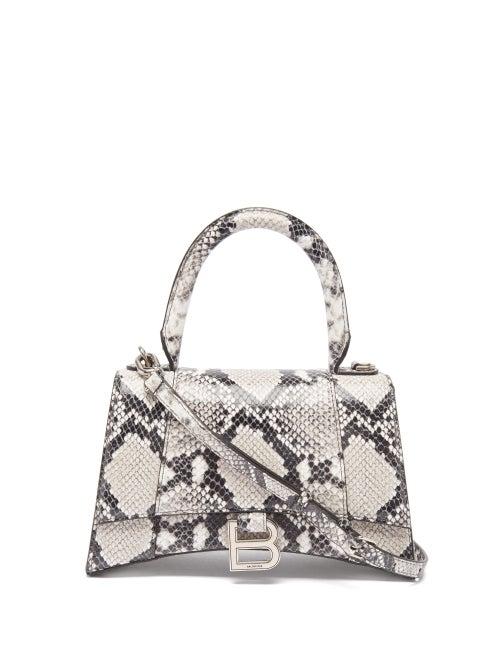 Balenciaga - Hourglass Small Python-effect Leather Bag - Womens - Python