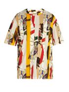 Matchesfashion.com Burberry - Stripe Printed Cotton T Shirt - Mens - Multi