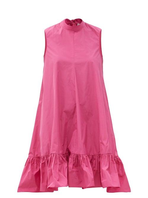 Matchesfashion.com Redvalentino - Back-bow Dropped-hem Taffeta Dress - Womens - Pink