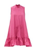 Matchesfashion.com Redvalentino - Back-bow Dropped-hem Taffeta Dress - Womens - Pink