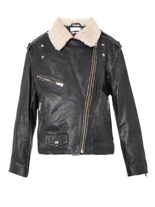 Isabel Marant Étoile Benny Shearling-collar Leather Jacket