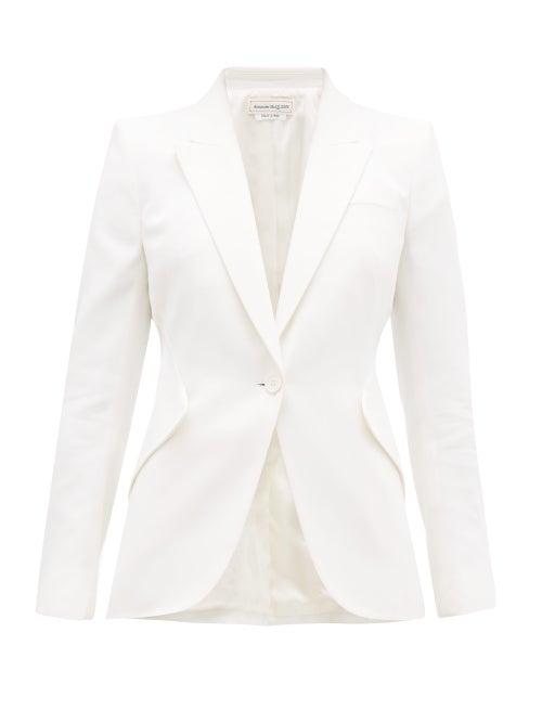 Matchesfashion.com Alexander Mcqueen - Single Breasted Blazer - Womens - Ivory